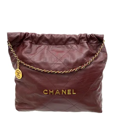 Authentic Chanel Burgundy 22 Small Bag