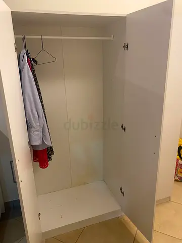 White 2-Door Wardrobe / Armoire - Good Condition