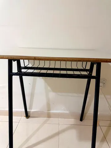 Wood and Metal Bar / High Table — Compact Kitchen Island Style