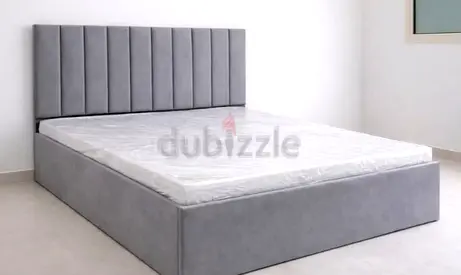 Brend New fabric wooden King size 180x200 Bed with Madical Matress Available