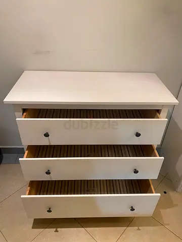 White 3-Drawer Chest / Dresser - Solid and Compact