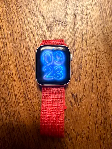 Apple Watch Series 5 (Great Condition) with Red Nylon Loop, and other accessories
