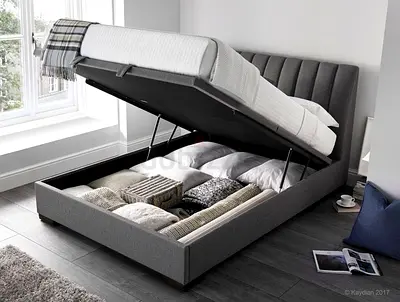 Grey Fabric Storage Bed (High Quality ) with Hydraulic Lift