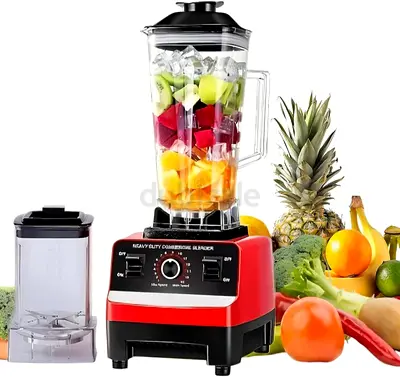 Heavy Duty Commercial Blender with Grinder Attachment - Red