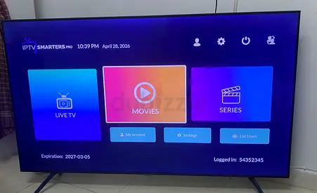 55-inch Smart LED TV with IPTV Smarters App one year subscription- Good Condition