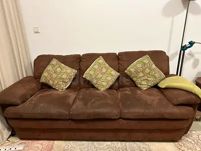Super Comfortable Brown Leather 3-Seater Sofa - Excellent Condition | Must Sell