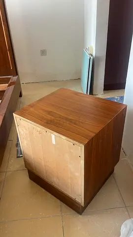 Solid Wood Square Side Table / Bedside Cabinet - Good Condition