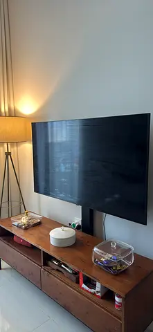 LG TV 55 inch 
With free adjustable TV stand for 4 directions ( Right - Left - Up - Down) 

Contact