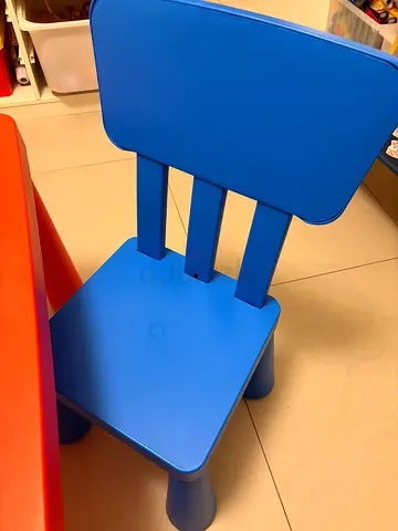 Small Blue Kids Chair - Plastic, Sturdy, Good Condition