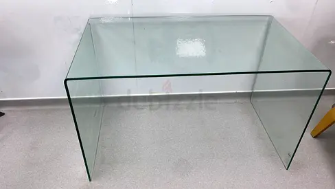Clear Glass Console Table - Minimalist U-shaped Design