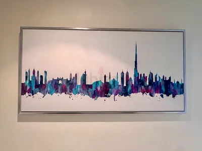 Dubai Skyline Framed Print Canvas