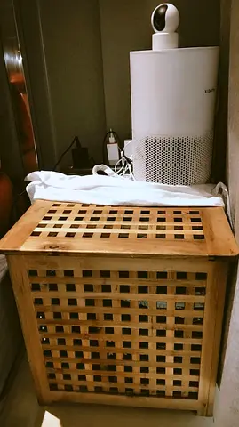Solid Wood Storage/Side Table with Lattice Design