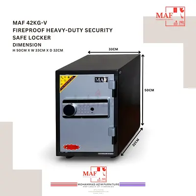 MAF 42KG-V Fireproof Heavy-Duty Security Safe Locker (50x33x32 cm) MOHAMMAD AZIM FURNITURE