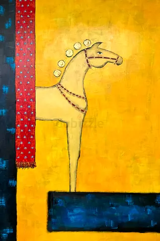 Hand-painted Contemporary Horse Wall Art on Canvas