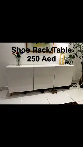 White Shoe Rack / Sideboard Table - 3 Door, Minimalist (Negotiable)