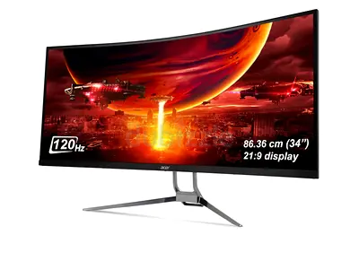 Acer 34 inch Curved Backlight LED Monitor - 120Hz- 1 Year Warranty