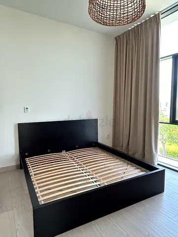 Malm IKEA King size black wooden bed frame 180x200 incl 2 drawers