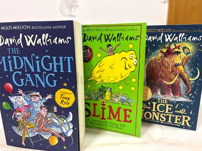 Set of 3 David Walliams Kids Books - The Midnight Gang, Slime, The Ice Monster