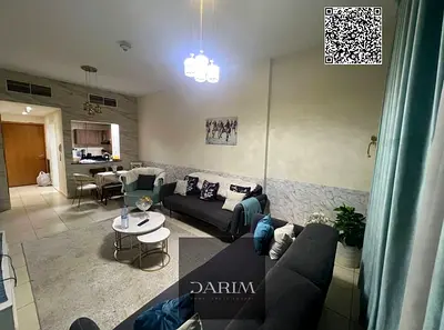 شقة مفروشة بالكامل مكونة من غرفة نوم واحدة وصالة للإيجار مع موقف سيارات وأثاث | مسبح مجاني | برج عجمان وان