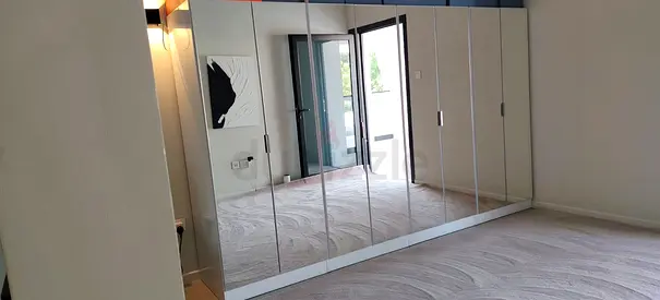 Large Mirrored Wardrobe / Built-in Closet - 2 Doors, Modern