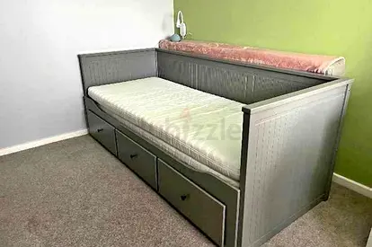 IKEA Hamnes Day bed with 3 storage drawers underneath and with 2 IKEA mattresses
