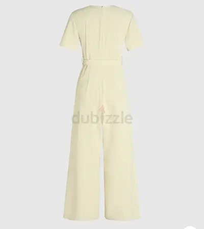 Cream Wide-Leg Jumpsuit with Belt