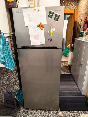 Used stainless steel double-door refrigerator - good working condition, Panasonic