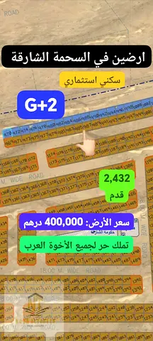 تملك حر للعرب – فرصة استثمارية مميزة أراضي للبيع في السحمة 2 فرصة رائعة لامتلاك أراضٍ سكنية استثمارية في منطقة السحمة 2، إحدى المناطق الصاعدة التي تشه