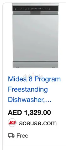 Midea 8-Program Freestanding Dishwasher