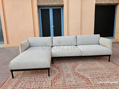 Ikea Applyard L shape sofa GrLight grey L-shaped sectional sofa with chaise - modern, good condition