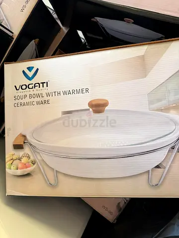 Vogati Ceramic Soup Bowl with Warmer (New in Box)