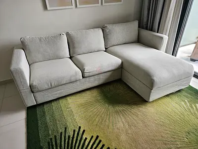 Ikea vimle L shape sofa bed Light grey L-shaped fabric sofa with chaise - good condition