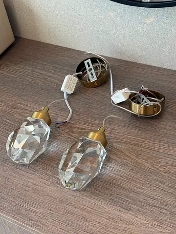 Crystal / Diamond Ceiling Light Pendants x 2