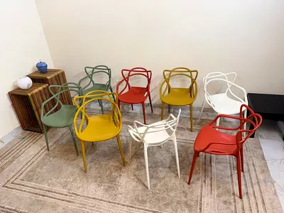 🌈 Authentic ( Kartell ) Masters Chairs – Set of 8 | Philippe Starck Design | Iconic Statement Piece