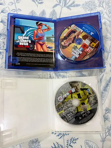 PS3 Game Discs with Cases — FIFA and GTA V (used)