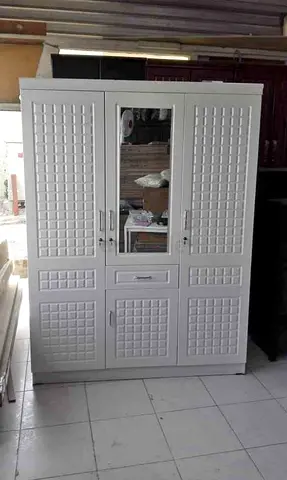 Brand New White 3-Door Wardrobe with Mirror and Drawer
