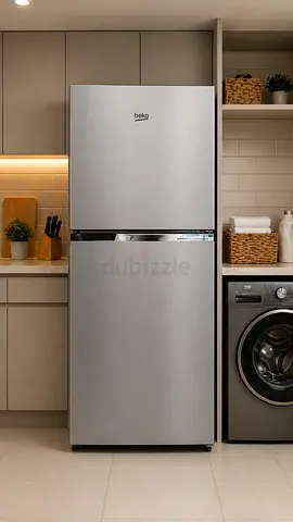 Free delivery Beko Stainless Steel Double Door Fridge - Excellent Condition