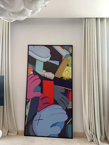 Framed KAWS-style Pop Art Print (Large)