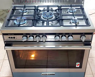 Italian Glemgas 90×60cm Oven Fan 5 Burner Full Gas Cooker Range