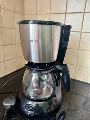 Philips Daily Collection Drip Coffee Maker - 1.2L, Black/Stainless (Used, Good Condition)