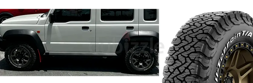 5 BF Goodrich All-Terrain KO3 tires (195/80R195, 107S) with white lettering for sale in Dubai