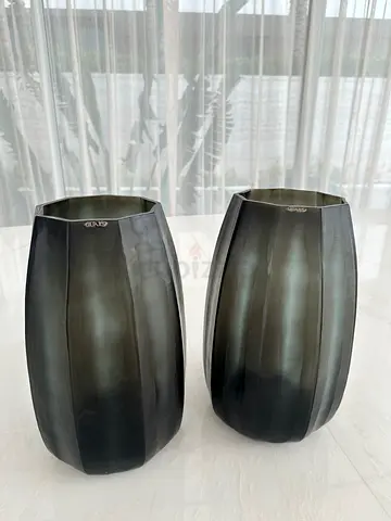 Guaxs Cubistic Black Tall Glass Vase x 2 from Bloomingdales