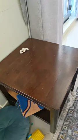 Solid Wood Side Table / End Table - Dark Brown, Good Used Condition