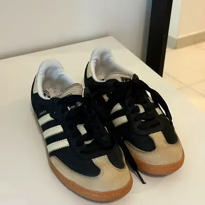 Adidas Samba Black and White Suede Sneakers 38
