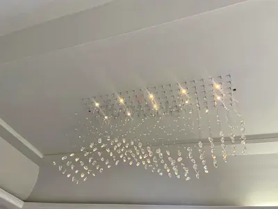 Modern Crystal Wave Ceiling Light 1.5m length and 60cm width Chandelier - Large Decorative Fixture