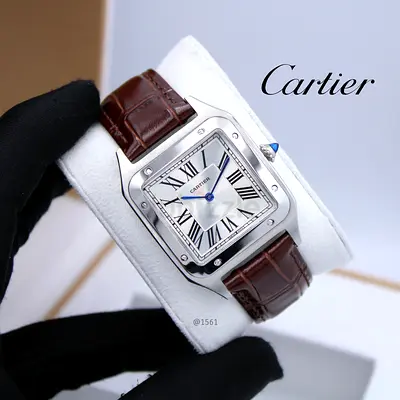 Cartier Brown Leather Strap - Classic Mens Watch