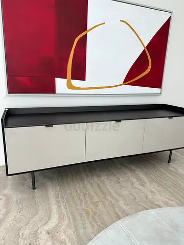 Minotti Modern low sideboard / media console with storage - neutral finish