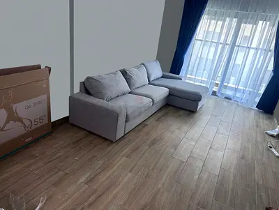 Light grey Ikea kivik L shape sofa