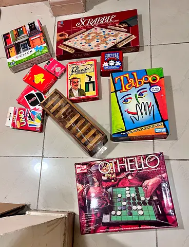 Mixed Board Games  Card Games Bundle – Scrabble, Taboo, Othello, UNO, Cluedo, Jenga  More