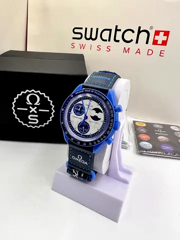 Swatch x Omega Blue Chronograph Collaboration China Watch